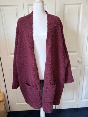 Tommy Bahama Plum Open-Front Cardigan